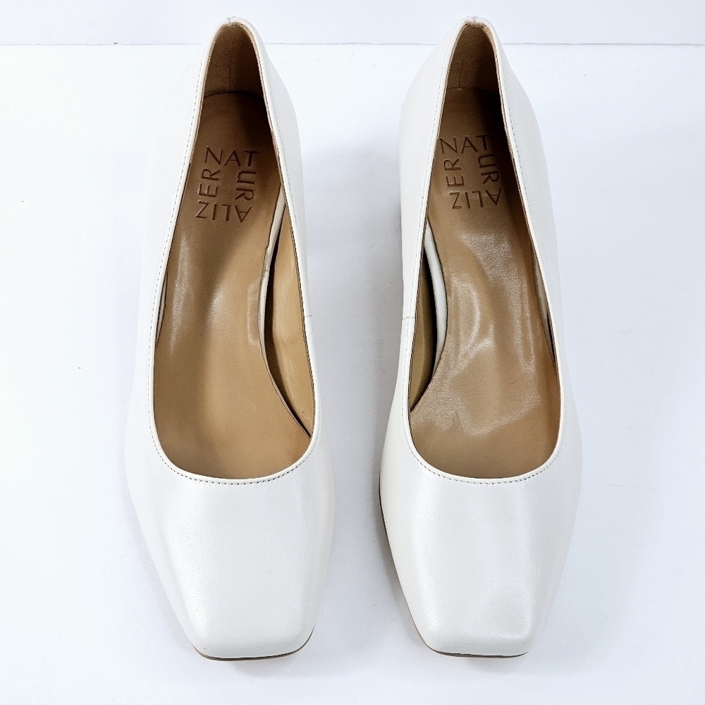 New! Naturalizer Karina Pump Leather Chunky Block Heel Square Toe Shoes. - Picture 11 of 16